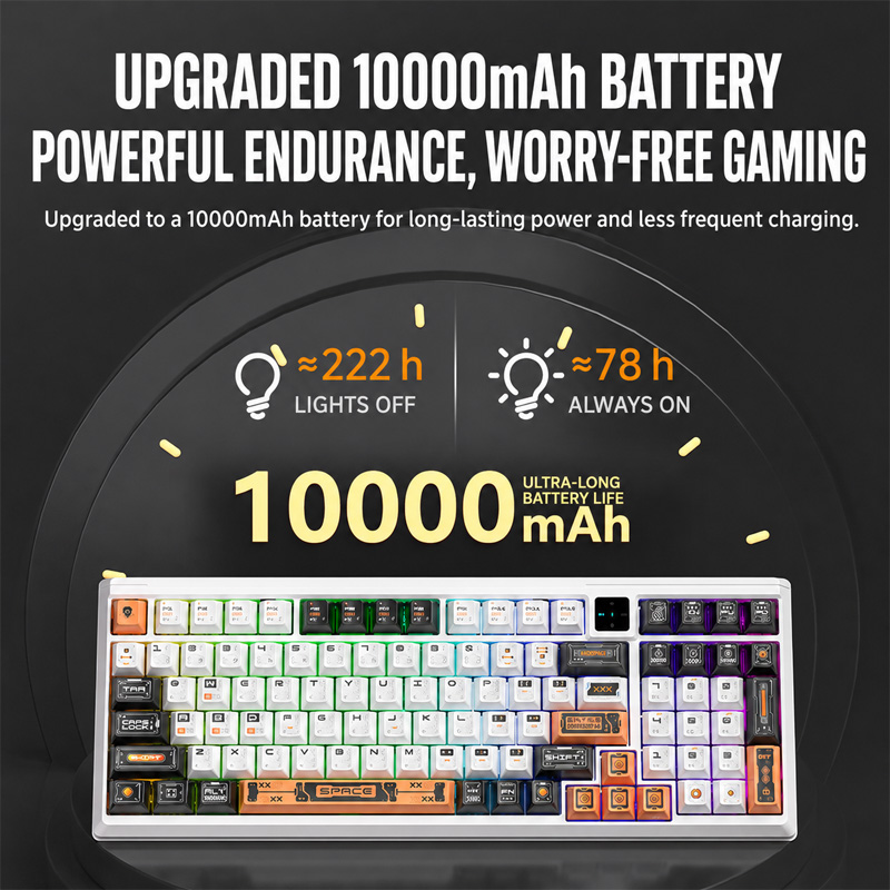 Gaming Keyboard No Noise - Langtu T98 Three-Mode Wireless Mechanical Keyboard,