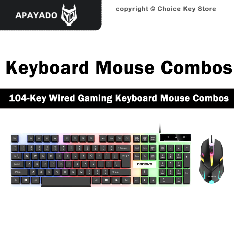 Gaming Keyboard And Mouse Set - APAYADO LDK9122 Wired Gaming Keyboard Mouse