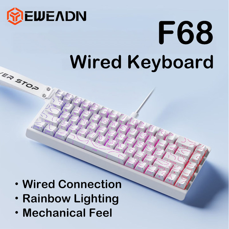 EWEADN F68 Wired Mechanical Ke - Gaming Keyboard Thocky ulasan dan harga