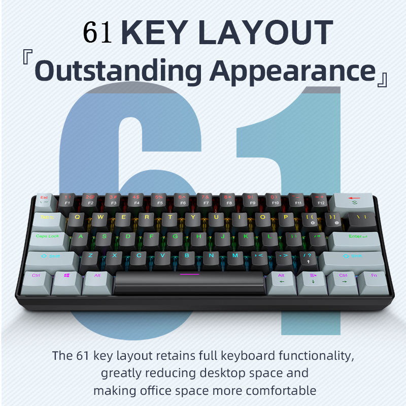 K61 Wired Mechanical Gaming Ke - Gaming Keyboard And Mouse Set ulasan dan harga