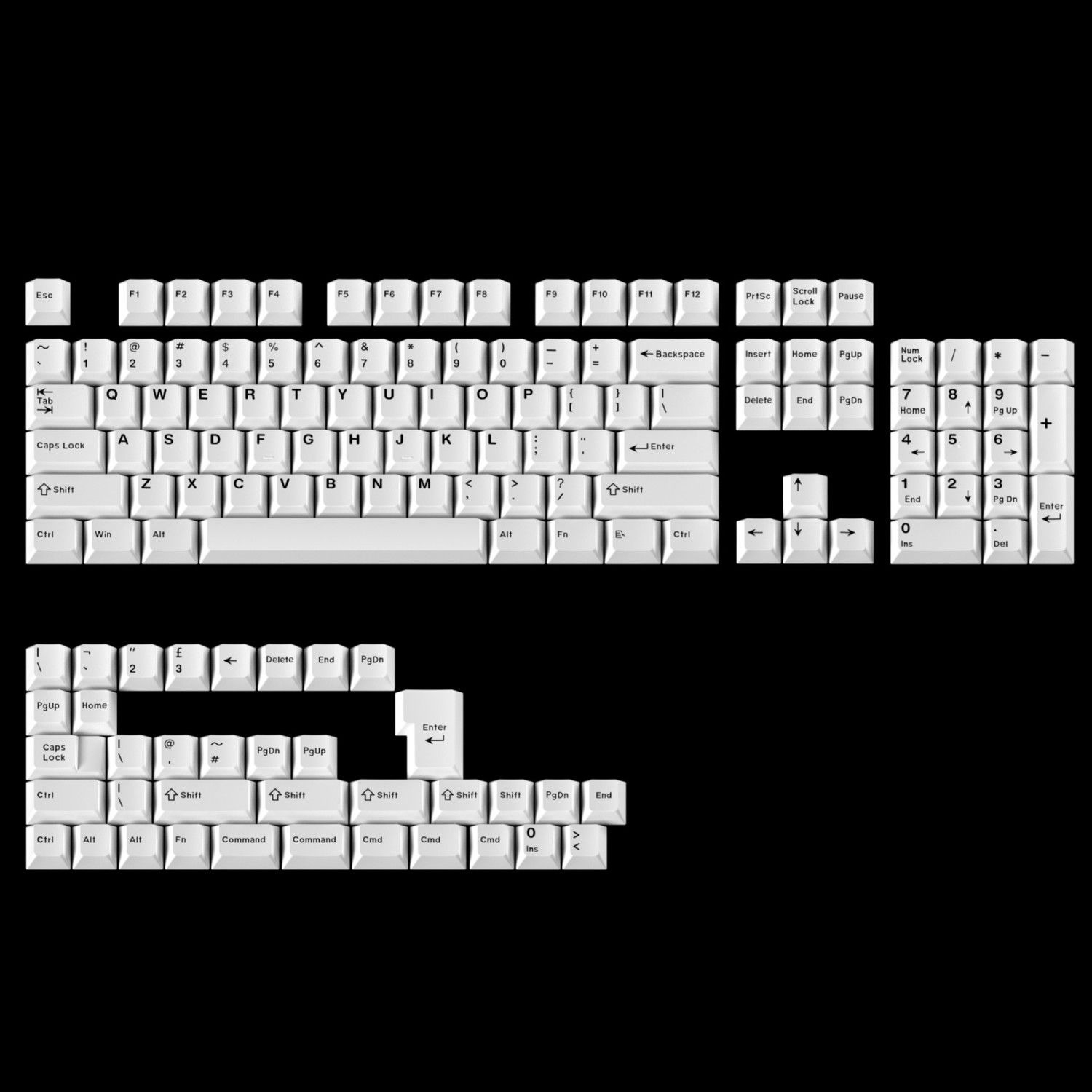 Minimalist Pure White Keycaps  - Gaming Keyboard Bundle ulasan dan harga