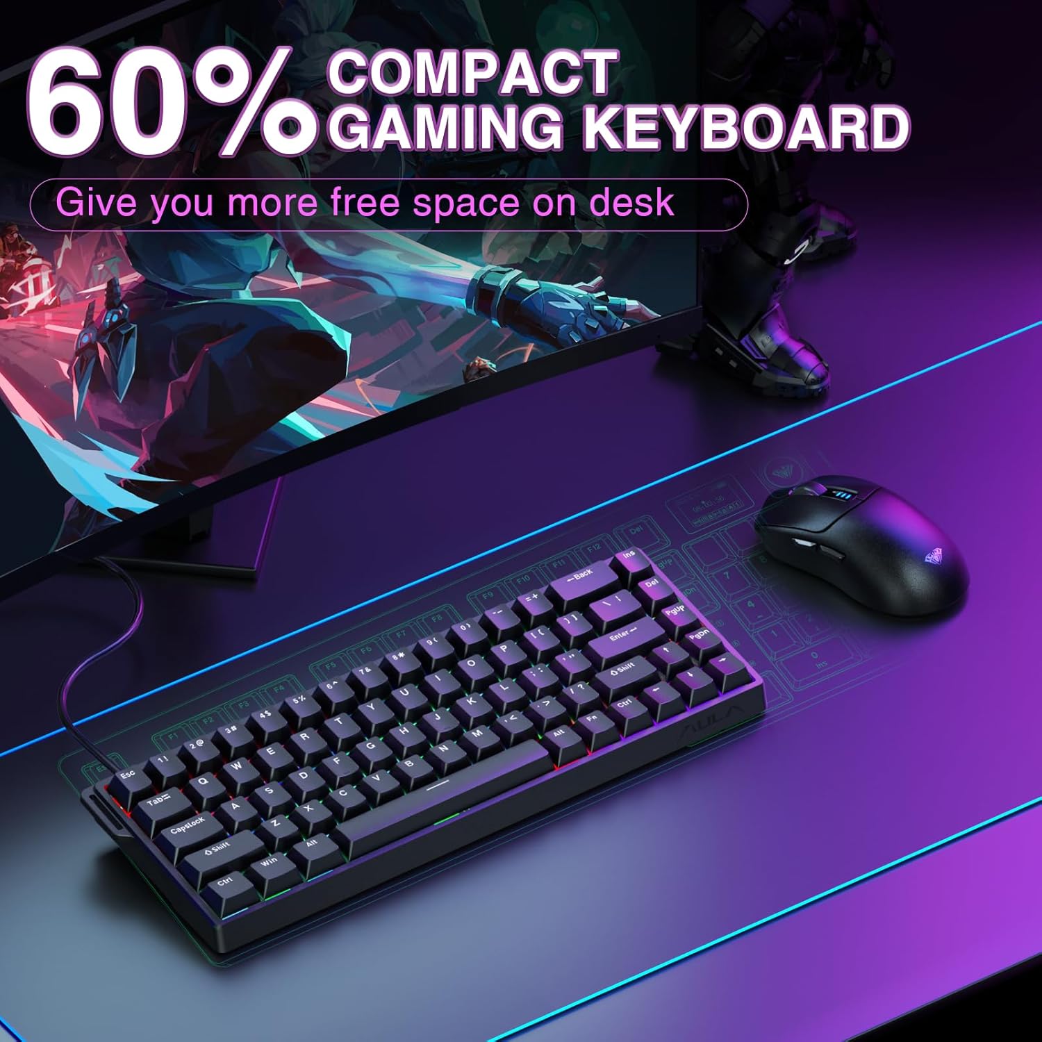 AULA Win60 Win68 HE Hall Effec - Gaming Keyboard Thocky ulasan dan harga